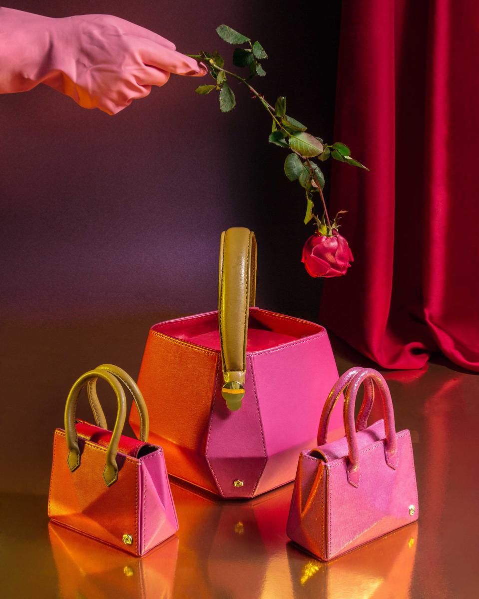 Warp's rose pink hexella bags